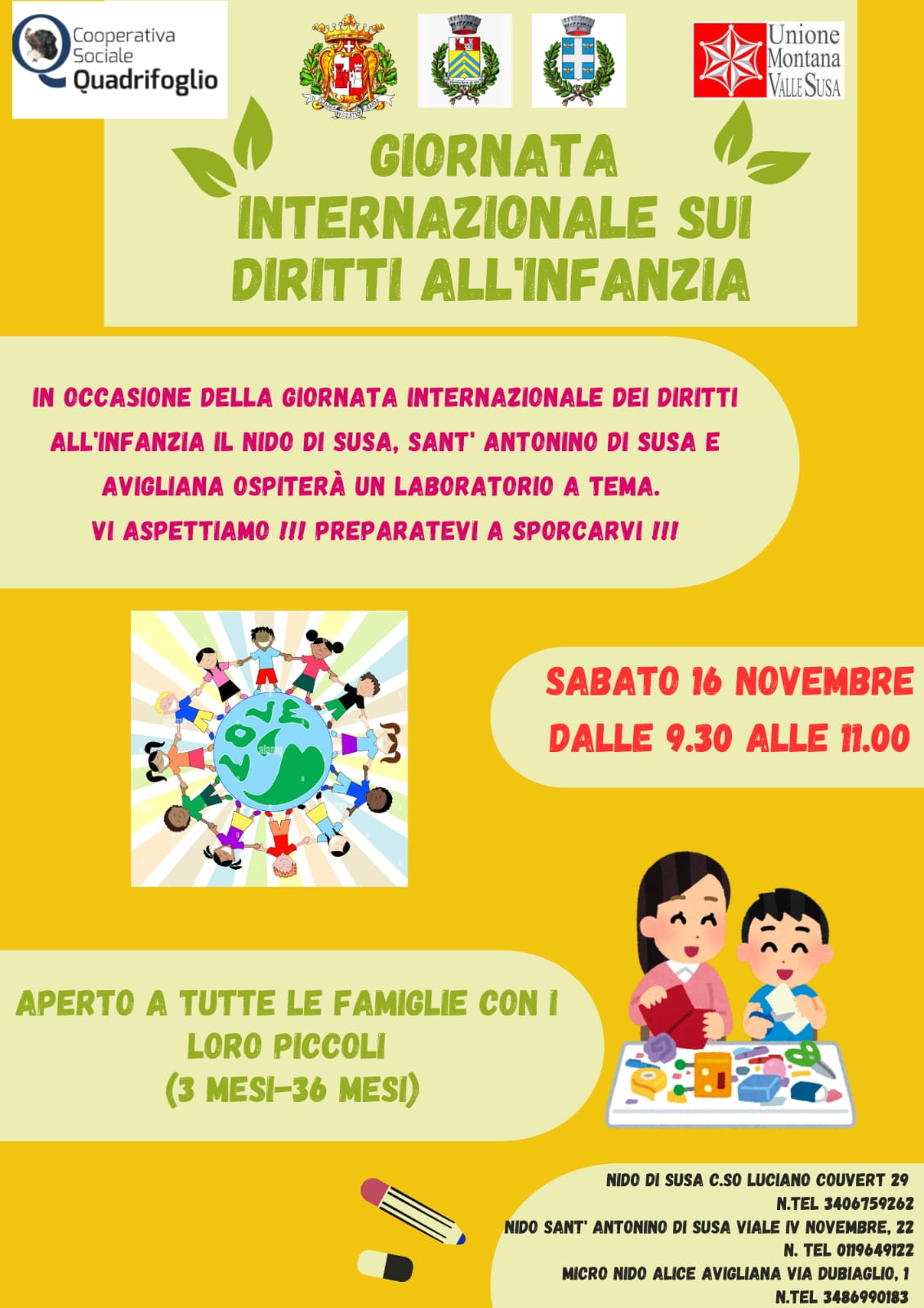 Giornata Internazionale Diritti all'Infanzia. Locandina