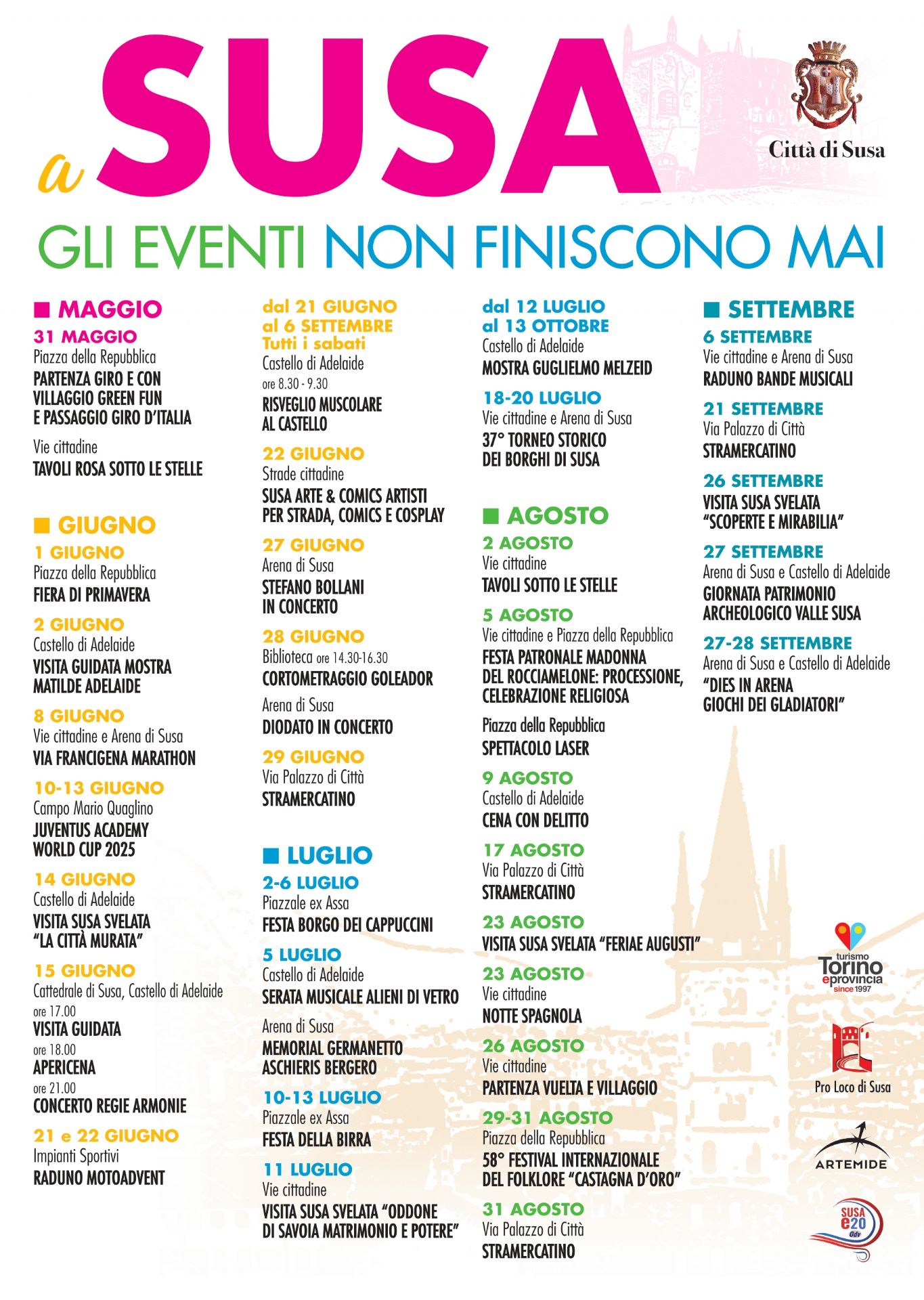 programma eventi Susa estate 2025