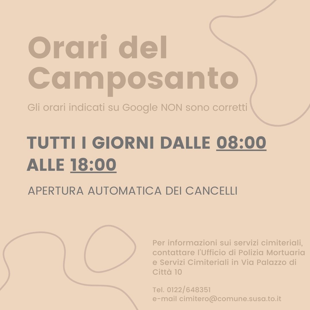 Locandina orari Camposanto