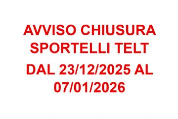 Avviso chiusura sportelli Telt