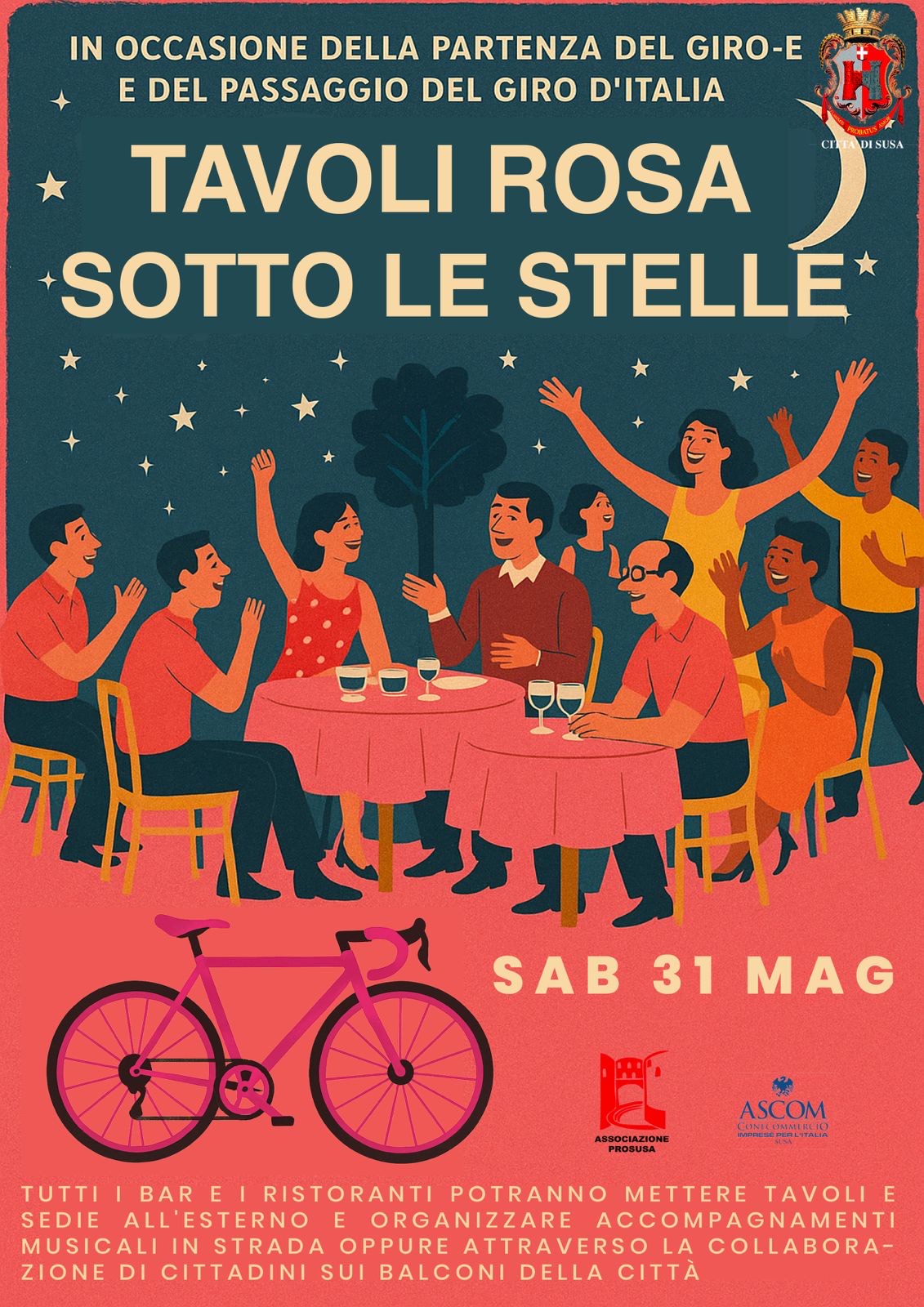 locandina Tavoli Rosa sotto le stelle
