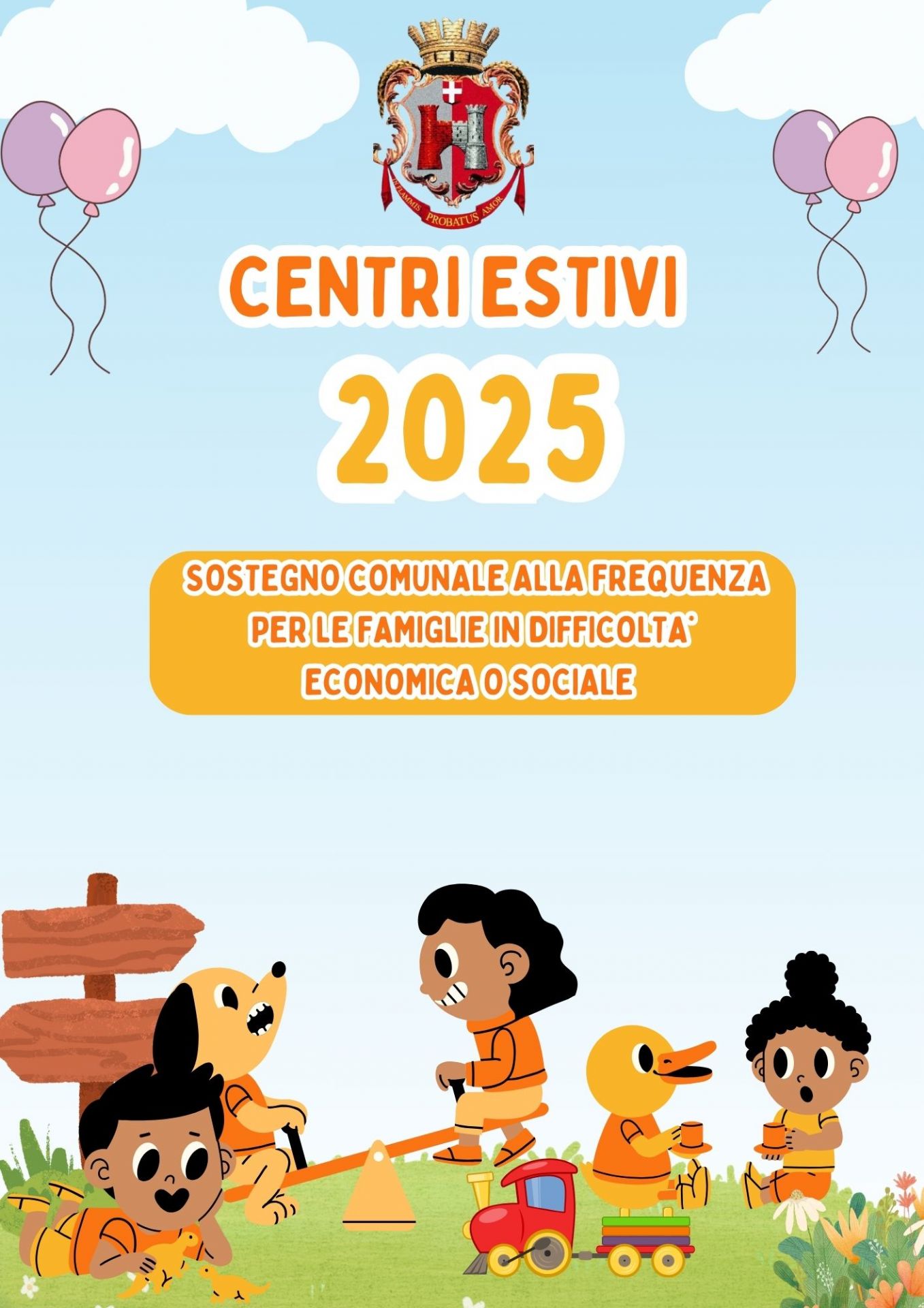 Centri Estivi 2025-sostegno comunale alla frequenza per le famiglie in difficoltà economica o sociale