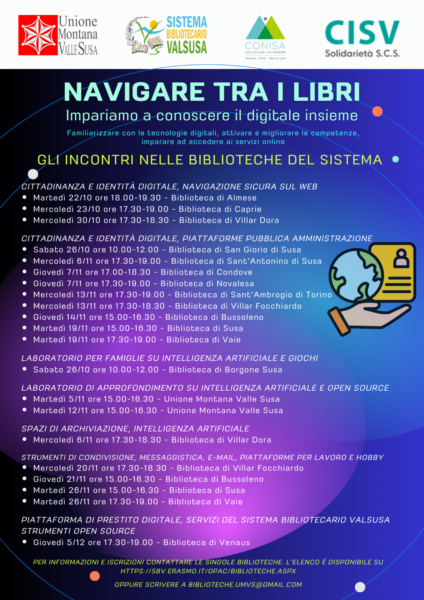 Navigare tra i libri. Calendario degli incontri