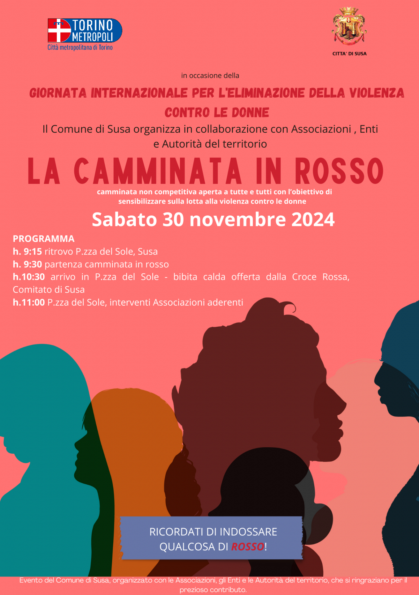 la Camminata in Rosso. Locandina e programma