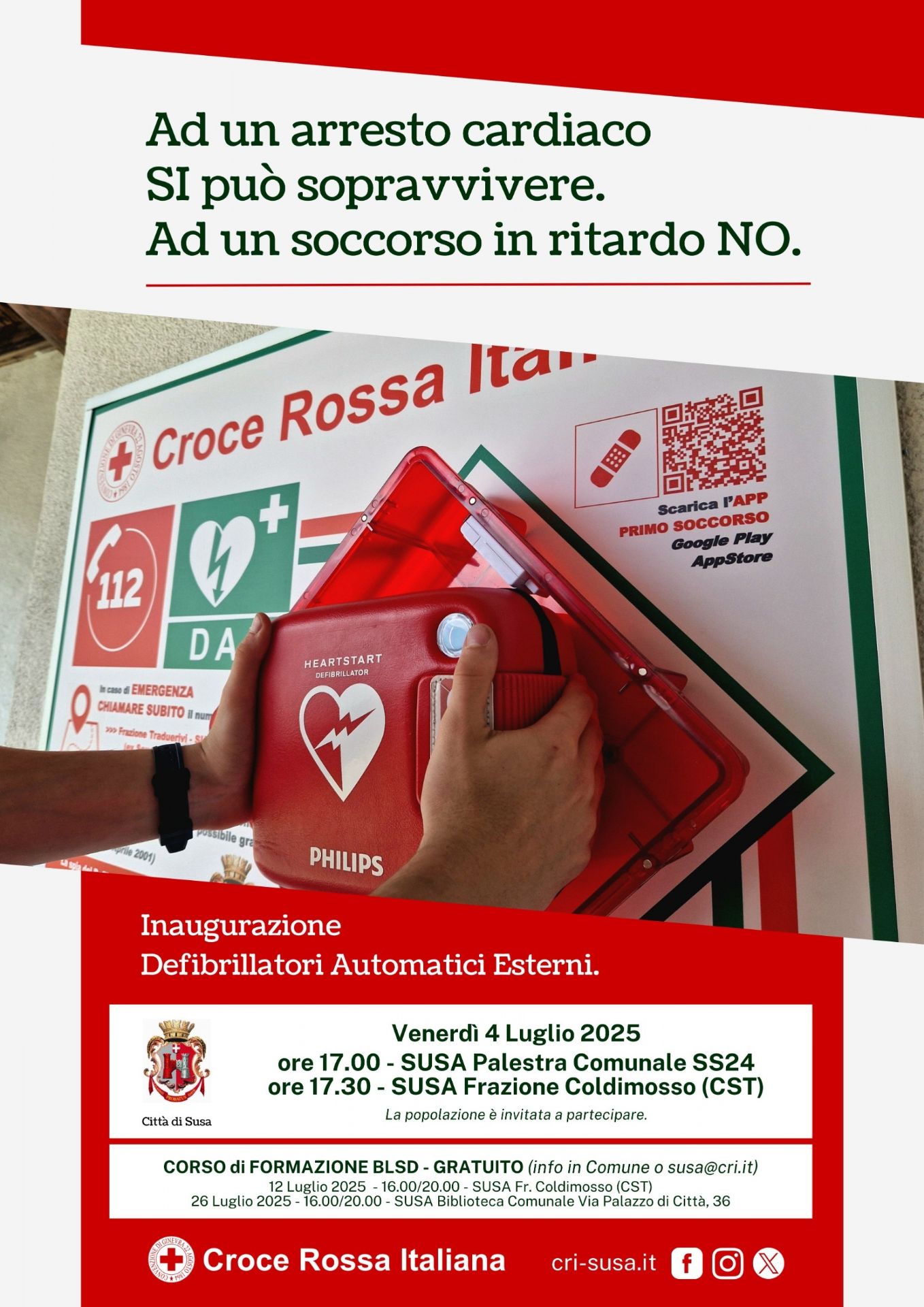 locandina inaugurazione defibrillatori